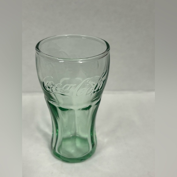 1 Vintage Green Glass Mini Coca-Cola Shot Glass 3.5” - Picture 3 of 4